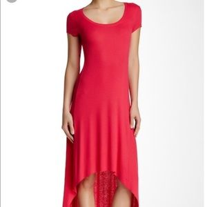 BCBG Donesa High Low T-Shirt Pink Maxi Dress